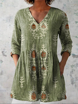 Ida | Lang Bluse med V-hals