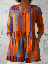 Alberte | Lang Bluse med V-hals