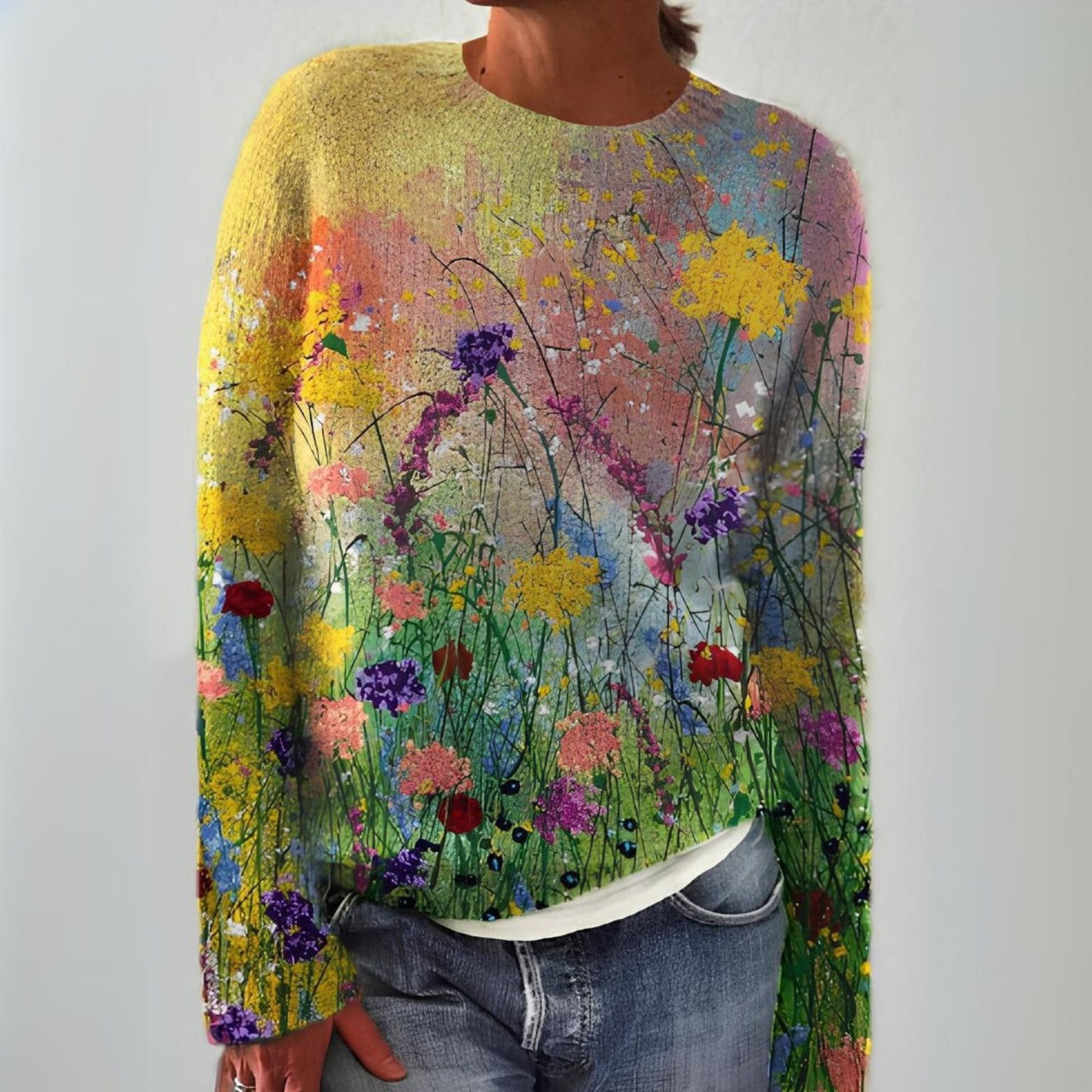 Adriana - Retro skandinavisk strikket sweater