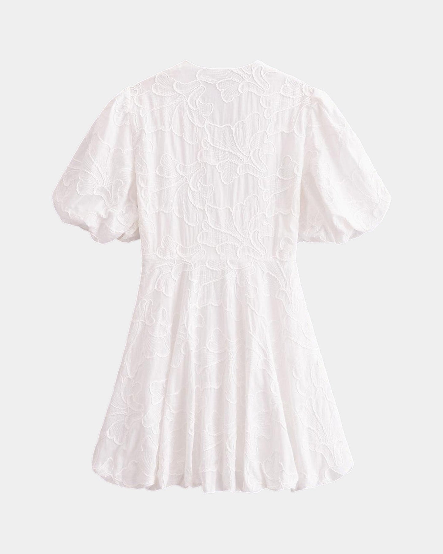 Oline | Broderet minikjole med flæseærmer