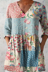Elvira | Lang Bluse med V-hals