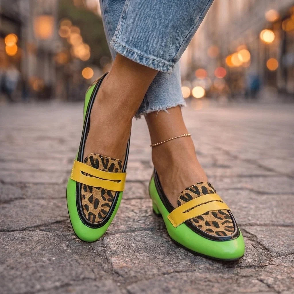 Rosalia Loafers med Leopardprint