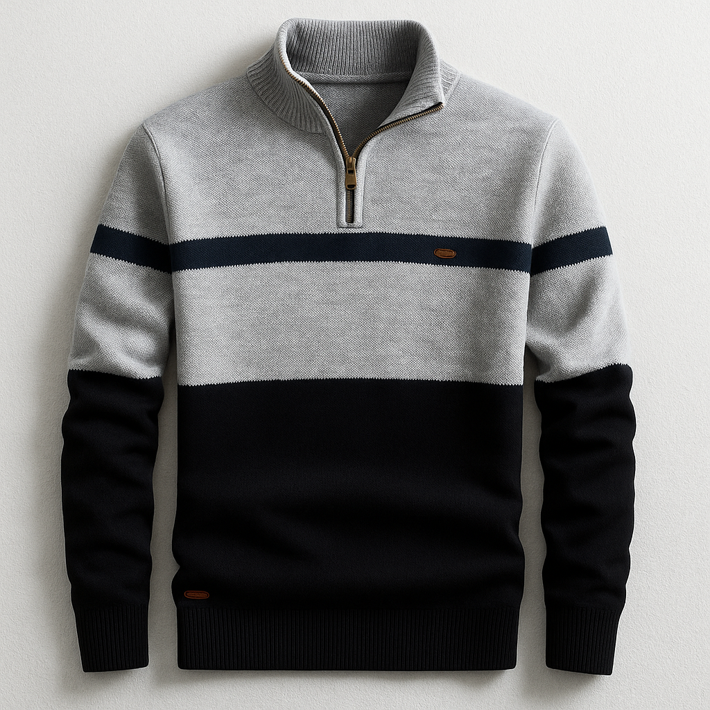 Lasse | Sweater med kort lynlås