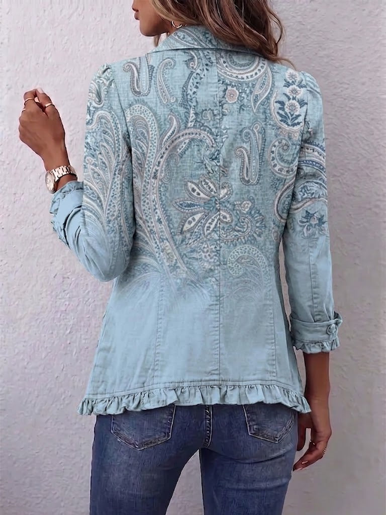 Estrella | Vintage Paisley-jakke med Flæser