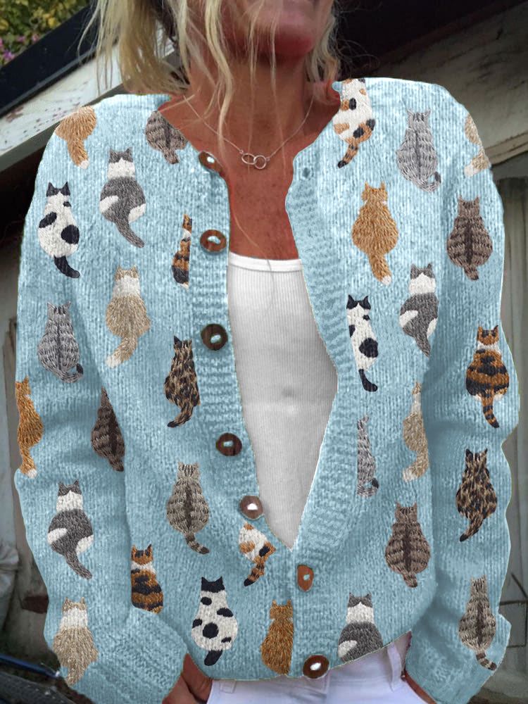 Charlotte™ | Hyggelig Cardigan med Kattemønster