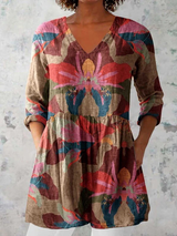 Camilla | Lang Bluse med V-hals