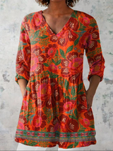 Amalie | Lang Bluse med V-hals