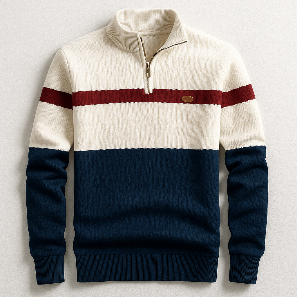 Lasse | Sweater med kort lynlås