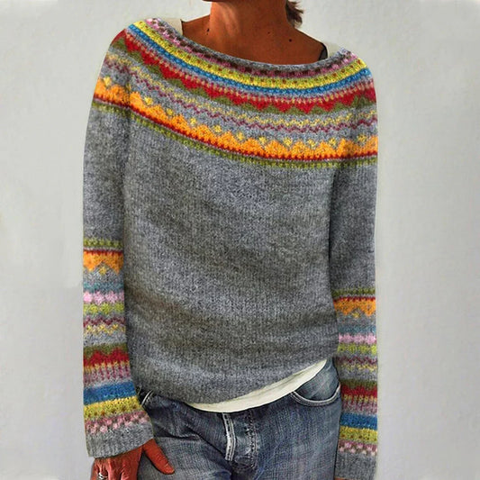 Charlotte - Retro skandinavisk strikket sweater