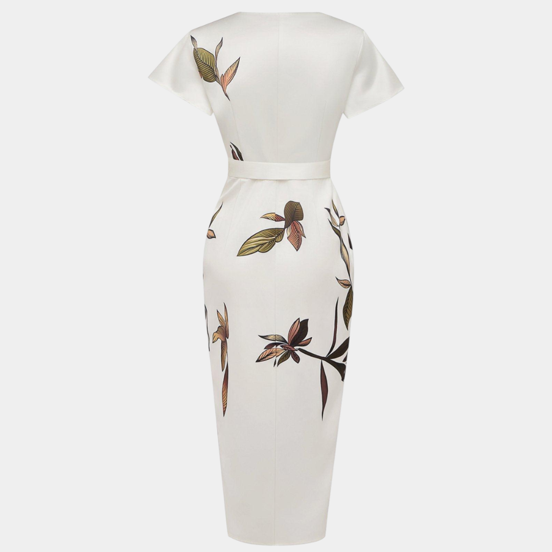 Hannah | Elegant slå om-kjole med blomsterprint