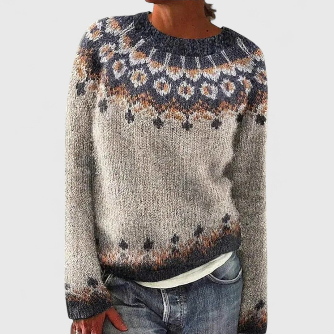 Brenda - Retro skandinavisk strikket sweater