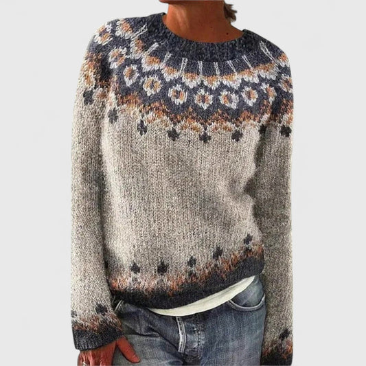 Brenda - Retro skandinavisk strikket sweater