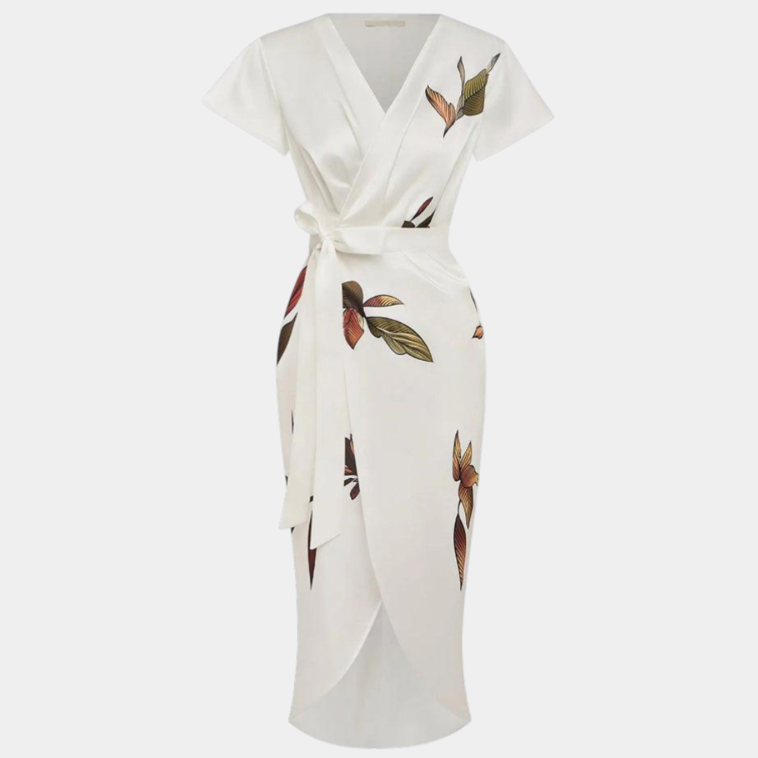 Hannah | Elegant slå om-kjole med blomsterprint