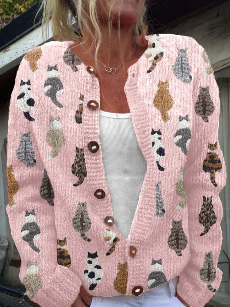 Charlotte™ | Hyggelig Cardigan med Kattemønster