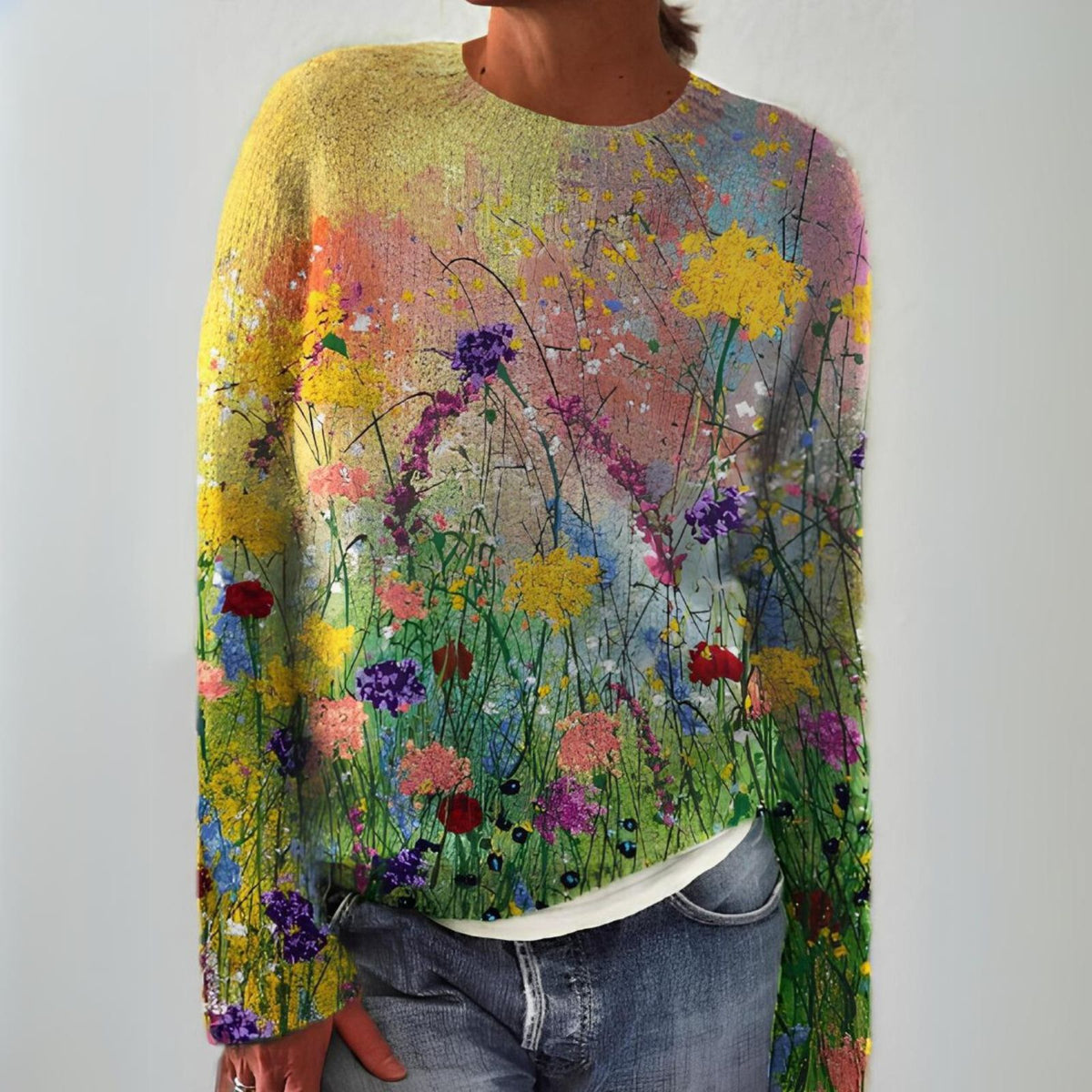 Adriana - Retro skandinavisk strikket sweater