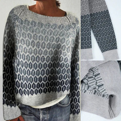 Sanya - Retro skandinavisk strikket sweater