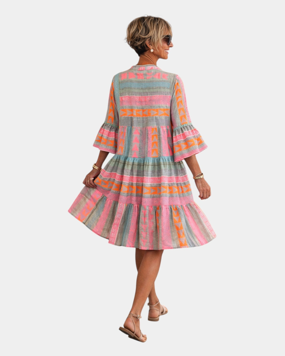 Sabine | Midikjole med geometrisk print