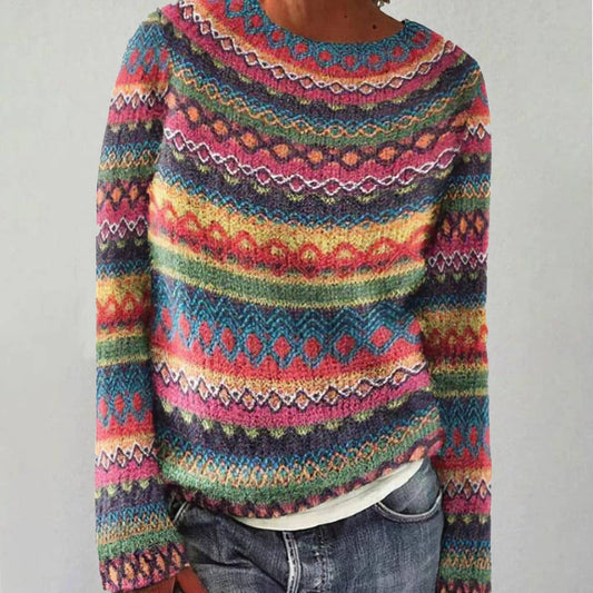 Aurora - Retro skandinavisk strikket sweater