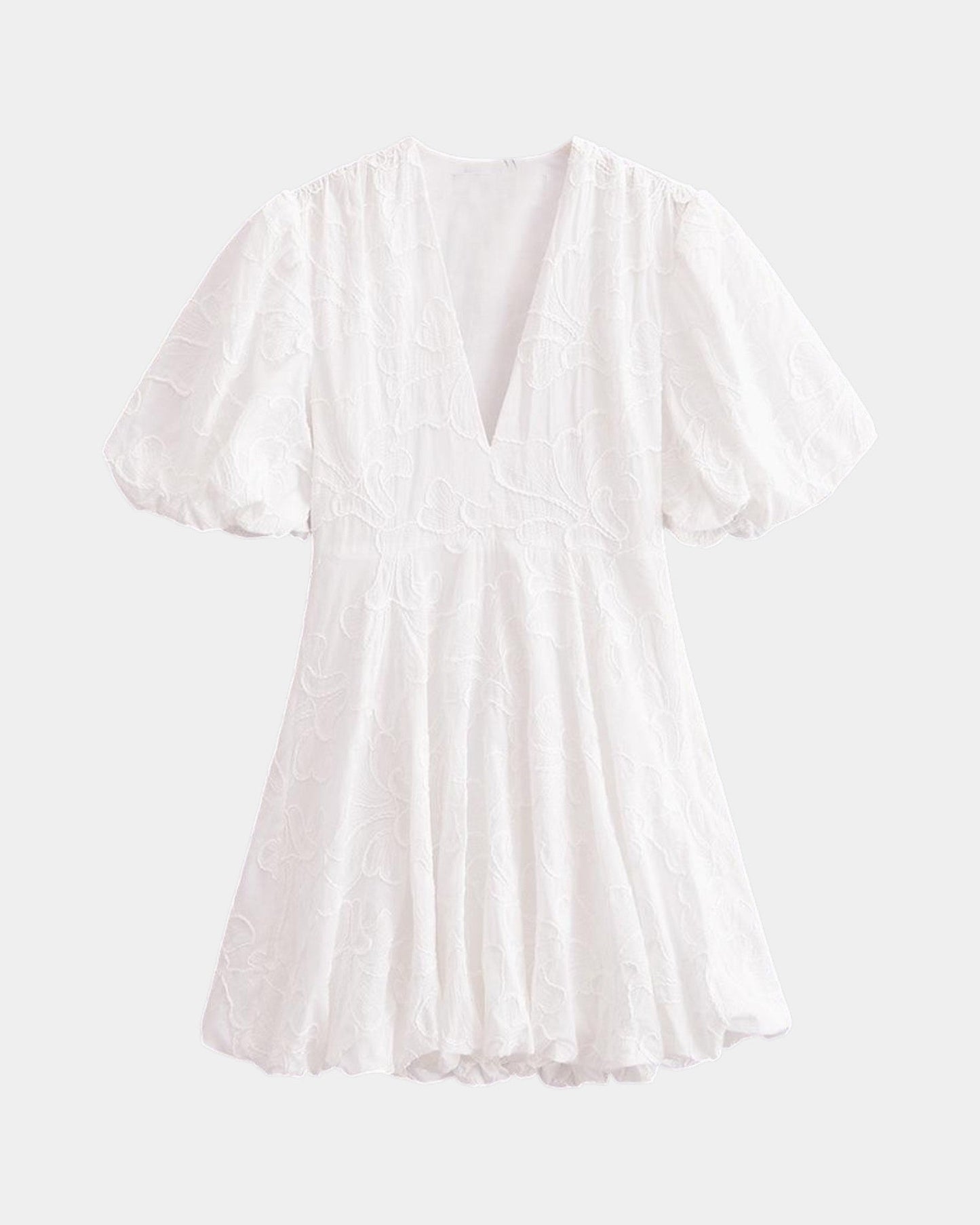 Oline | Broderet minikjole med flæseærmer