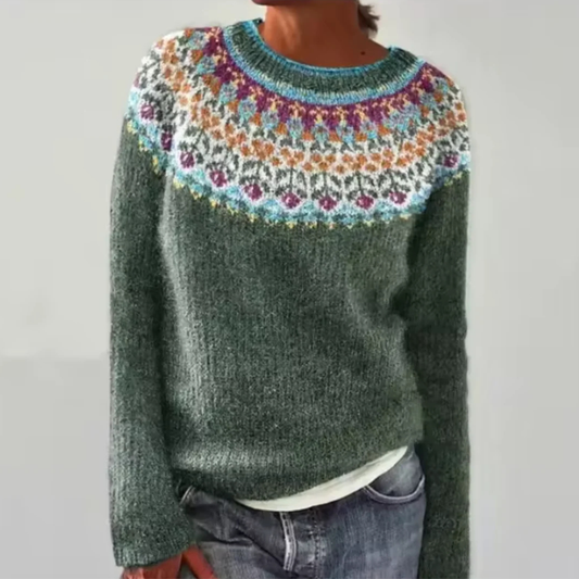 Sarah - Retro skandinavisk strikket sweater