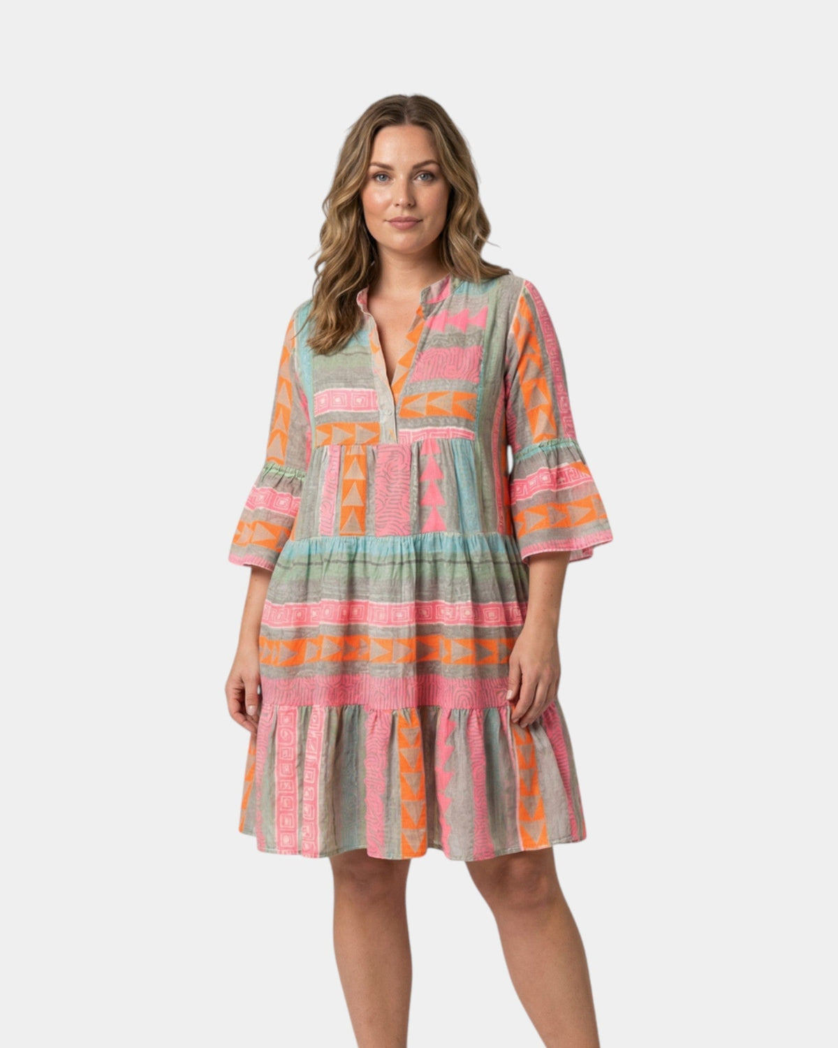 Sabine | Midikjole med geometrisk print
