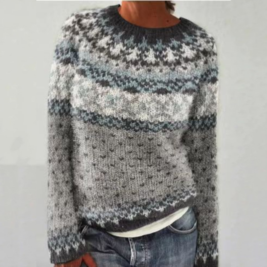 Clara - Retro skandinavisk strikket sweater