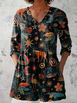 Line | Lang Bluse med V-hals