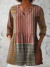 Malou | Lang Bluse med V-hals