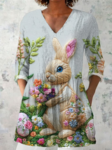 Emilie | Lang Bluse med V-hals