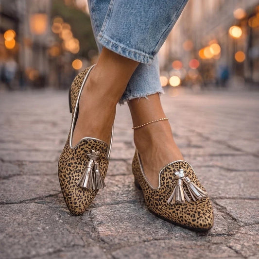 Dalia Loafers med Kvaster og Dyreprint