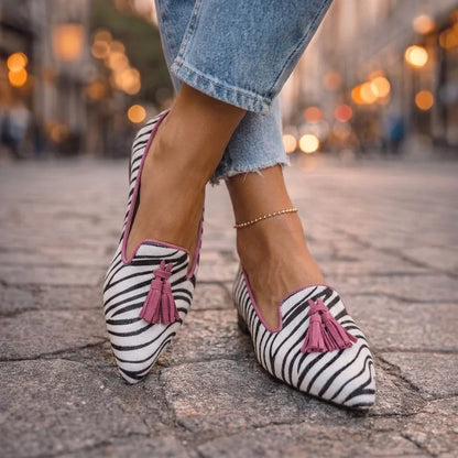 Dalia Loafers med Kvaster og Dyreprint