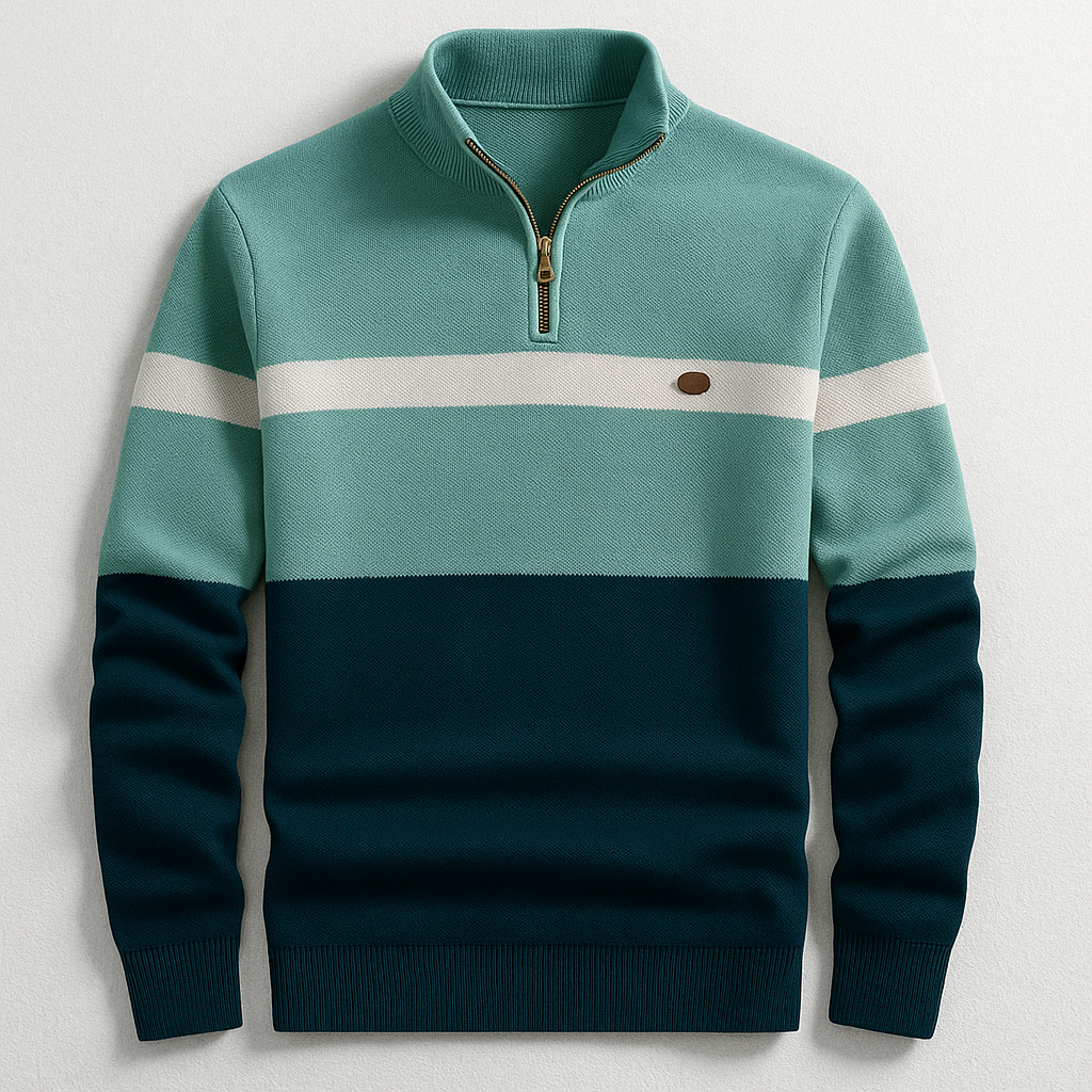 Lasse | Sweater med kort lynlås