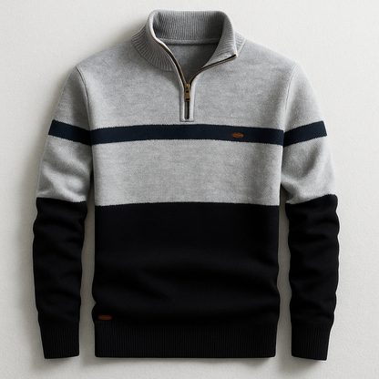 Lasse | Sweater med kort lynlås