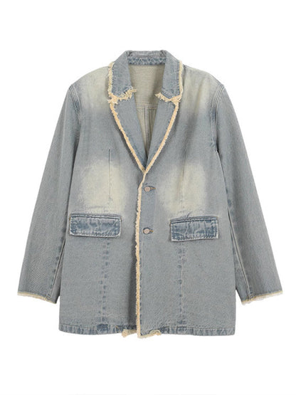 Dionne | Oversize Vintage-blazer med Rå Kant
