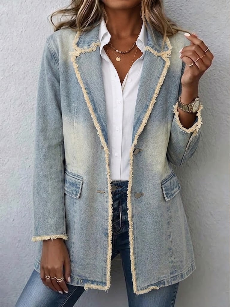 Dionne | Oversize Vintage-blazer med Rå Kant