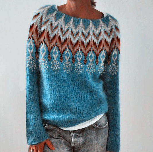 Eva - Retro skandinavisk strikket sweater